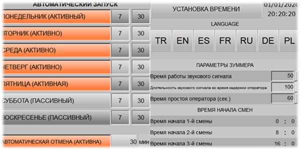 Автоматическая работа вулканизационного пресса